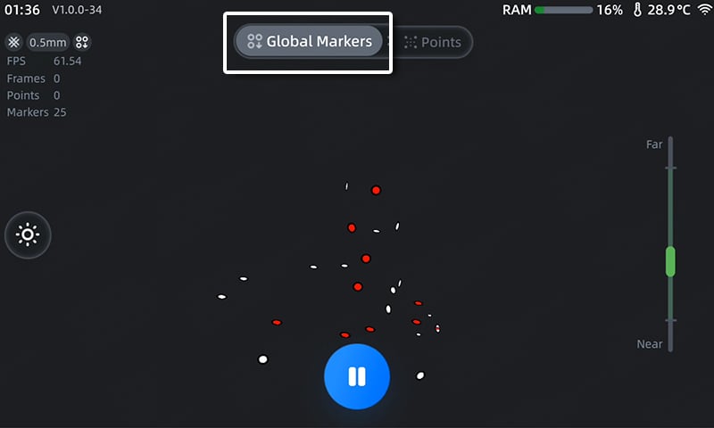 EinScan Rigil Alignement global des marqueurs